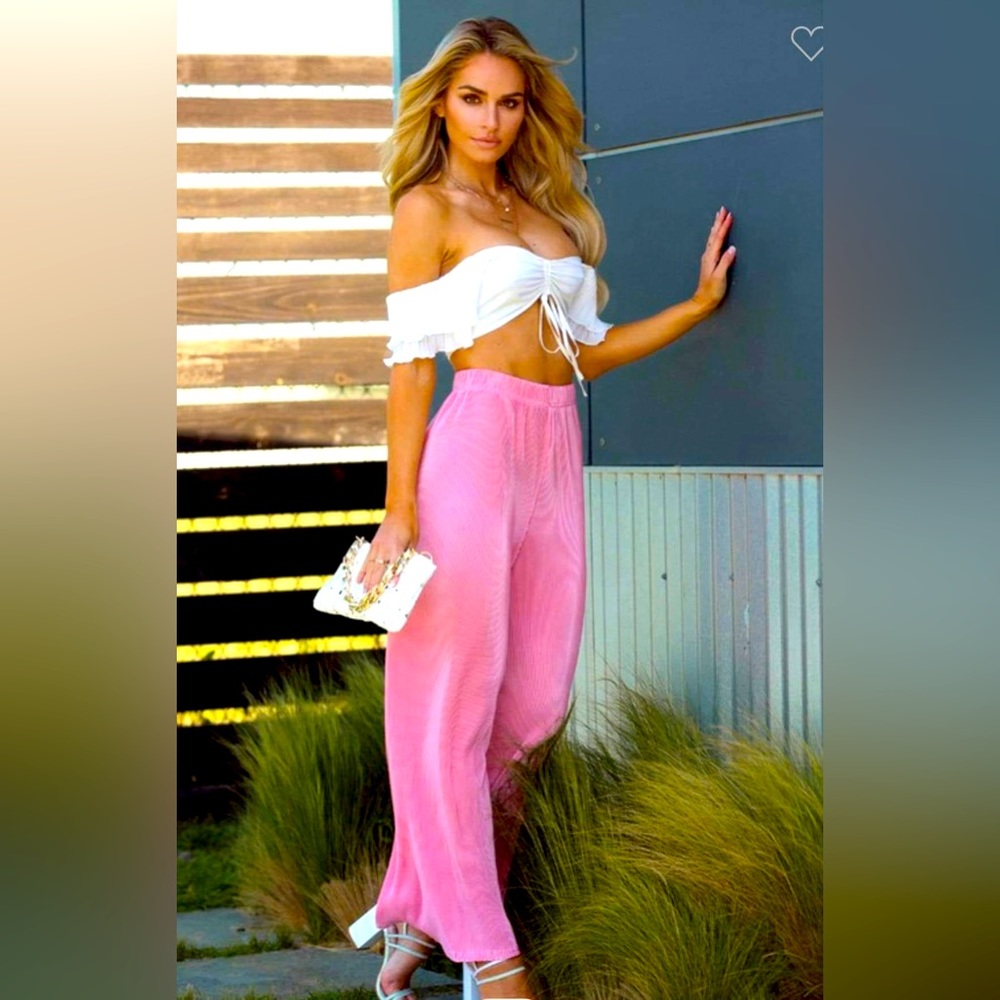 Pink silk pants